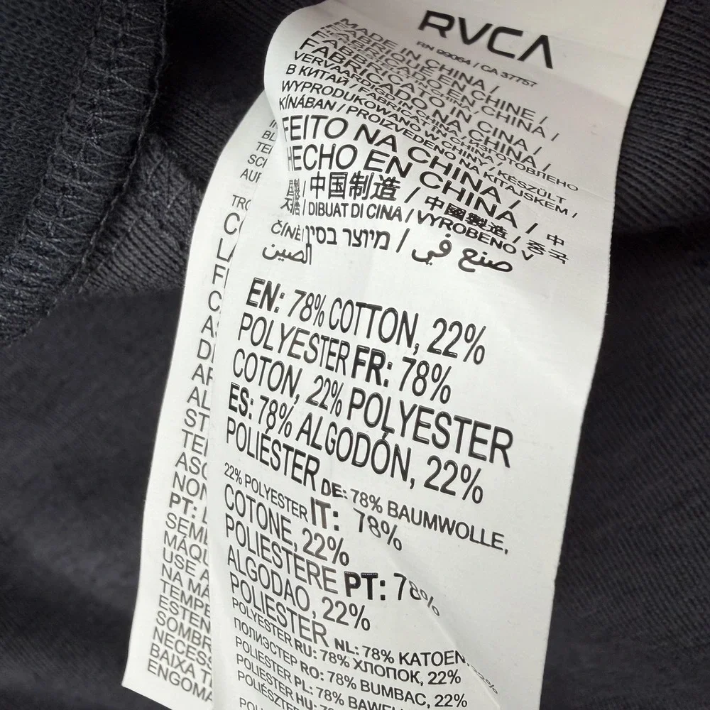 RVCA Mens 2XL Gray Tech Fleece Jogger Sweatpants Zip Pockets AVYNP00130 NWT